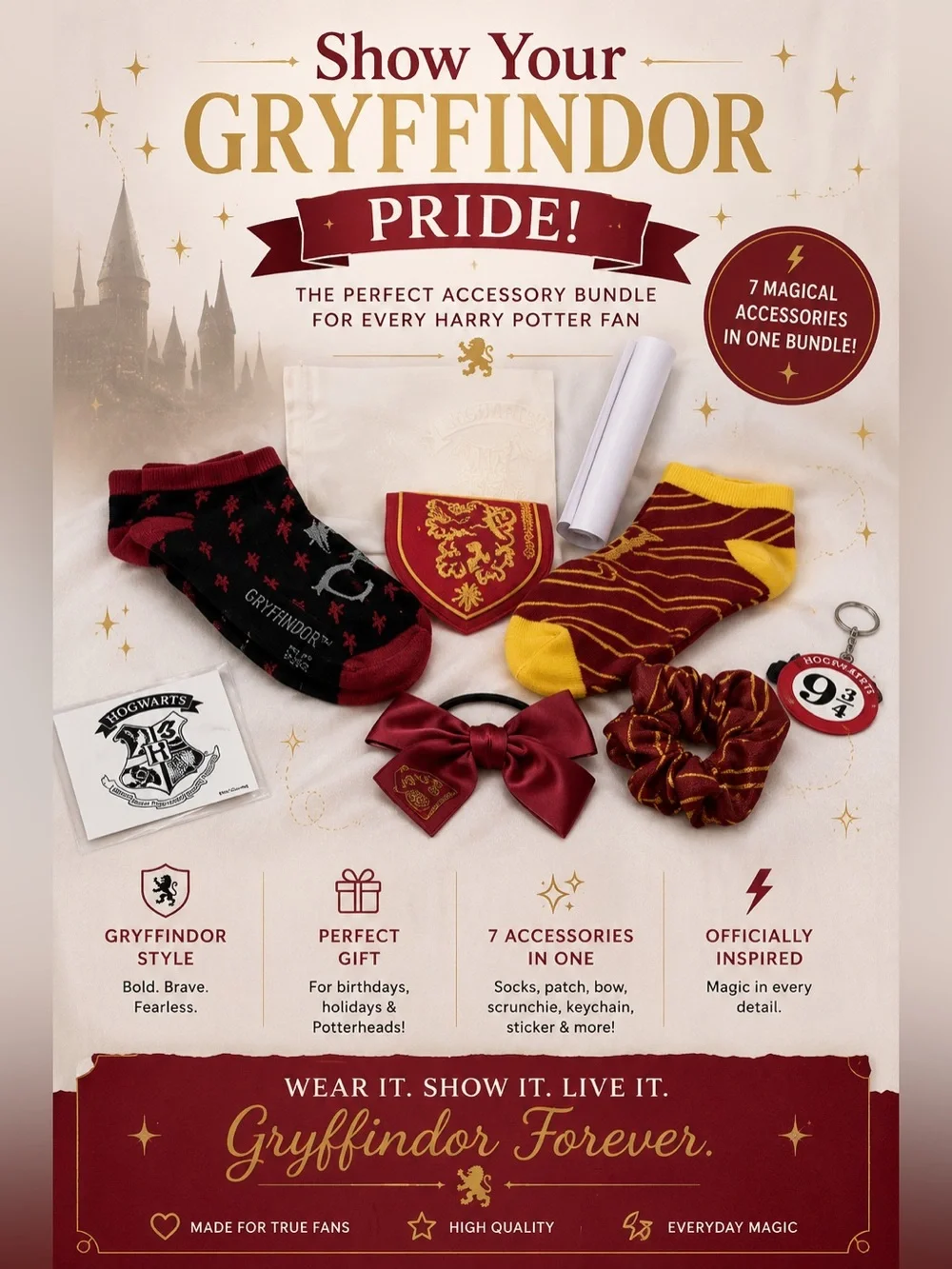 Harry Potter Gryffindor Accessories Bundle